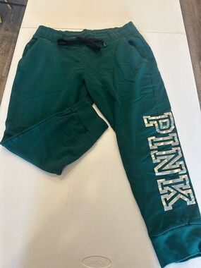 PINK Victoria's Secret Teal Crewneck Sweatpants